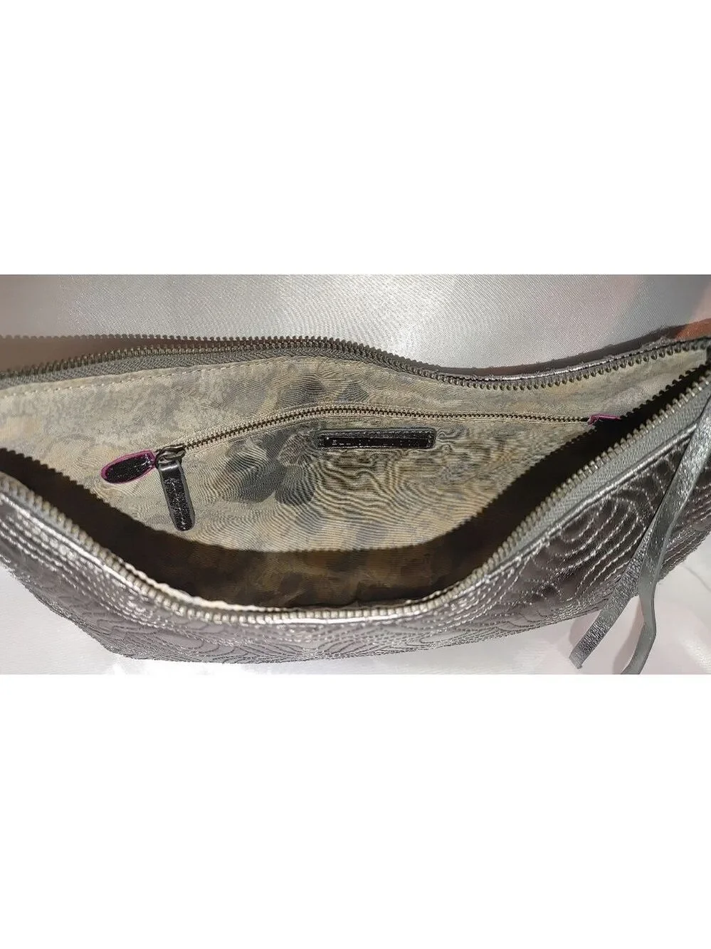 Elliott Lucca Metallic Silver Hobo Bag